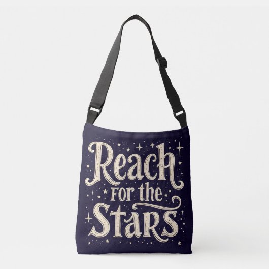 Sac Ajustable Reach for the Stars Celestial Typography Art (Devant)