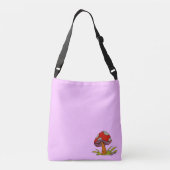 Sac Ajustable Red Mushroom with light purple background Tote (Dos)