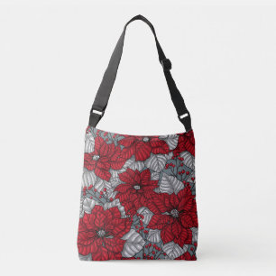 Sac Ajustable Red poinsettia and berries, Christmas design