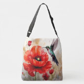 Sac Ajustable Red Poppy w/Hummingbird Joy, Peace, Love (Dos)