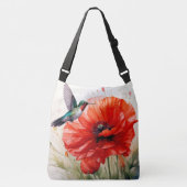 Sac Ajustable Red Poppy w/Hummingbird Joy, Peace, Love (Devant)