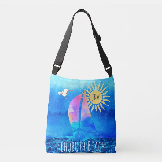 Sac Ajustable Rehoboth Beach Aquarelle Voilier Eau moussante (Devant)