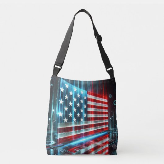 Sac Ajustable Rendu futuriste du drapeau américain (Devant)