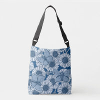 Ressort bleu, fleurs sauvages, marguerites