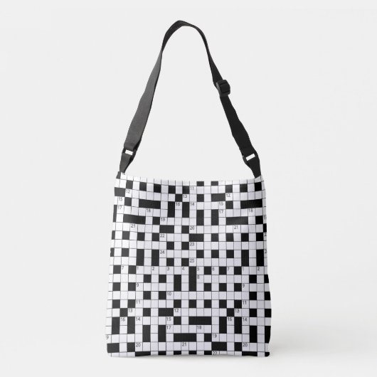 Sac Ajustable Retro Black White Crossword Puzzle Pattern (Dos)