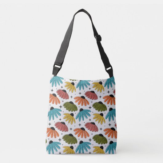 Sac Ajustable Retro Halftone Coneflowers (Devant)