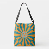 Sac Ajustable Rétro Sunbeam Bleu Orange Cool Monogramme Rayé (Dos)