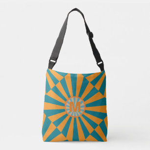 Sac Ajustable Rétro Sunbeam Bleu Orange Cool Monogramme Rayé