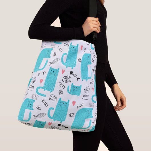 Sac Ajustable Robin Oeuf Bleu Cute Chat Motif (De près)