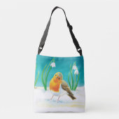 Sac Ajustable Robin rouge (Erithacus rubecula) & Snowdrops de pr (Dos)