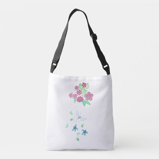 Sac Ajustable Rose, bleu et vert Design Fourre-tout (Dos)