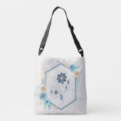 Sac Ajustable Rose botanique bleue élégante (Dos)