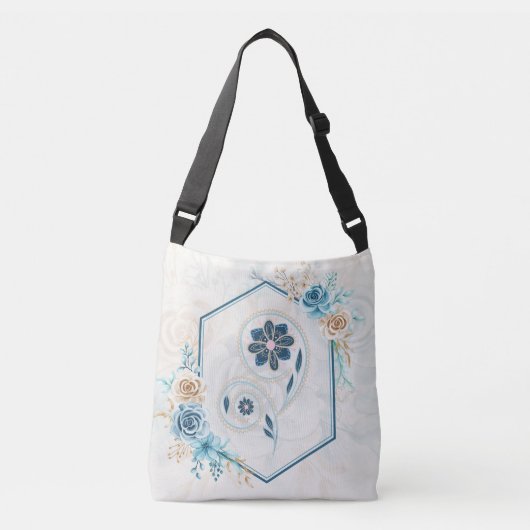 Sac Ajustable Rose botanique bleue élégante (Devant)