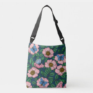 Sac Ajustable Rose de chien et papillons