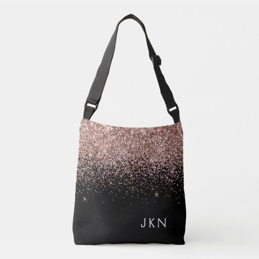 Sac Ajustable Rose Gold Blush Pink Black Parties scintillant Mon (Devant)