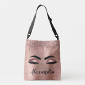 Sac Ajustable Rose Gold Glitter Sparkle Eyelashes Monogram (Dos)