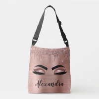 Rose Gold Glitter Sparkle Eyelashes Monogram