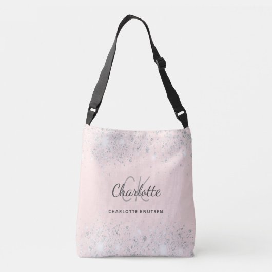 Sac Ajustable Rose gold pailleté de poussière d'argent monogramm (Dos)
