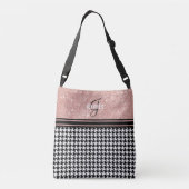Sac Ajustable Rose Gold Parties scintillant Houndstooth nom mono (Dos)