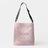 Sac Ajustable Rose or monogramme nom élégant (Dos)