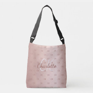 Sac Ajustable Rose or monogramme nom élégant