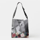 Sac Ajustable Rose saumon Bourgogne Floral Élégant Photo Mr & Mr (Dos)