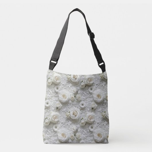 Sac Ajustable Roses blanches en dentelle de mariée (Devant)