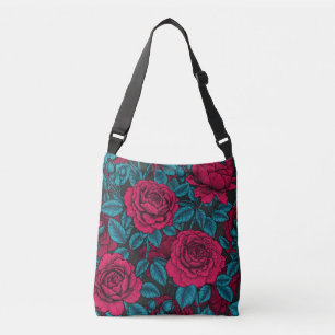 Sac Ajustable Roses en rouge et bleu