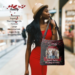 Sac Ajustable Roses rouges noires modernes Famille Photo Citatio