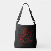 Sac Ajustable Rouge Tribal Dragon Noir (Devant)
