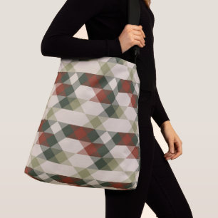 Sac Ajustable rouge vert et géométrique beige