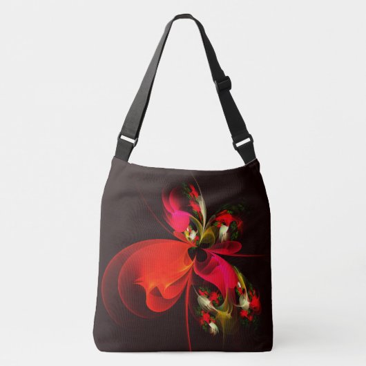 Sac Ajustable Rouge Vert Floral Moderne Art Abstrait Motif #02 (Devant)