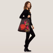 Sac Ajustable Rouge Vert Floral Moderne Art Abstrait Motif #02 (Sur le modèle)