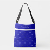 Sac Ajustable Royal bleu blanc monogramme initiales nom du motif (Devant)
