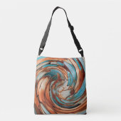 Sac Ajustable Rust Orange N Bleu Turquoise Art Abstrait (Dos)
