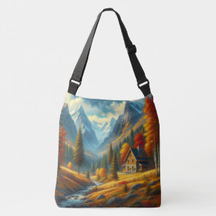 Sac Ajustable Rustique, Gîte de montagne d'automne & rivière