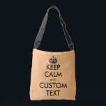 Sac Ajustable Sacoche de carrosserie sur mesure Keep Calm<br><div class="desc">Sac de carrosserie sur mesure Keep Calm. Sacs de mème amusant. Typographie moderne avec couronne.</div>