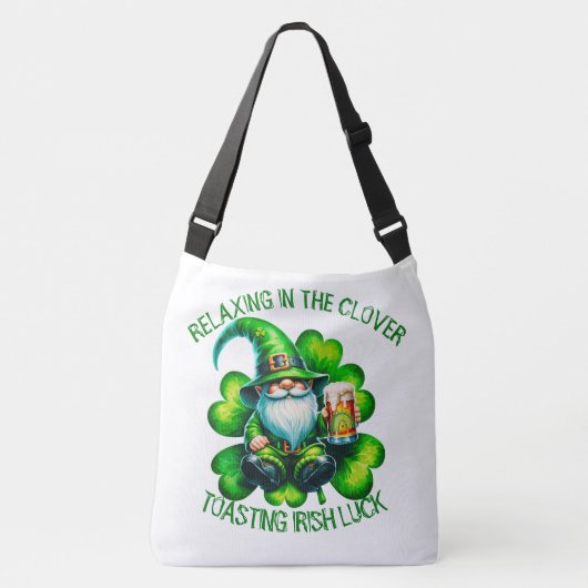 Sac Ajustable Saint Patrick Gnome mignonne avec bière | (Devant)