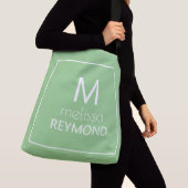 Sac Ajustable sauge vert monogrammed gentil (De près)