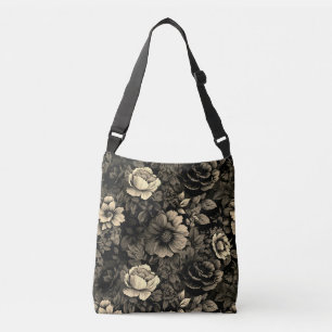 Sac Ajustable Sépia tonique Vintage Floral Print