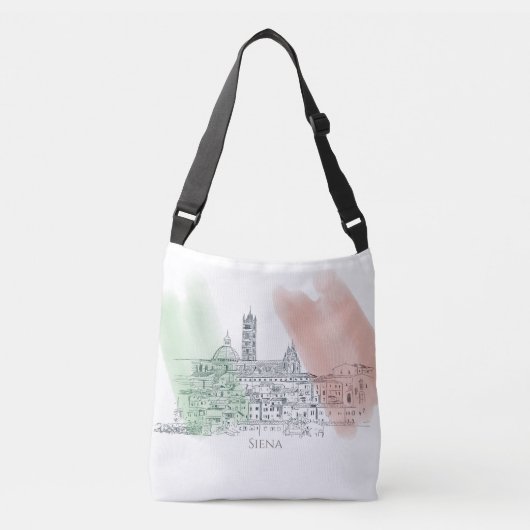 Sac Ajustable Siena Italie stylo drapeau italien et dessin d'enc (Devant)