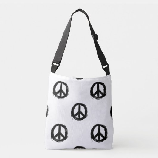 Sac Ajustable signe de paix noir et blanc design carrosserie (Devant)
