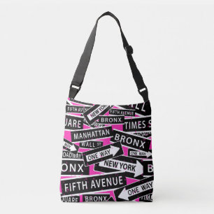 Sac Ajustable Signes de New York Motif noir, blanc, rose