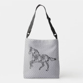 Sac Ajustable Silhouette Cheval, Imprimantes Mixtes Gris Argent (Dos)