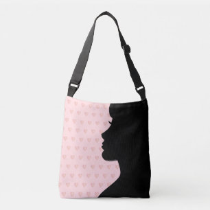 Sac Ajustable Silhouette de femme moderne et cœurs sur croix ros