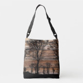 Sac Ajustable Silhouette De L'Arbre Des Bois Sur La Barque (Dos)