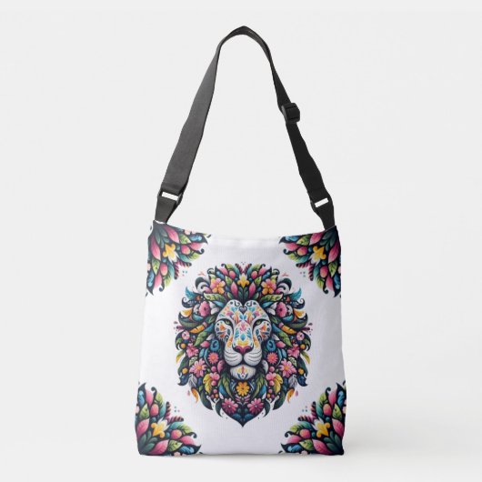 Sac Ajustable Silhouette de Lion Floral (Devant)