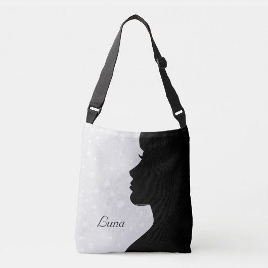 Sac Ajustable Silhouette féminine moderne sur gris clair (Devant)