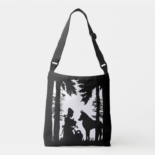 Sac Ajustable Silhouette noire de la Hood sur Loup de la Forêt B (Devant)
