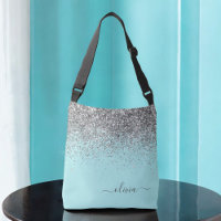 Silver Aqua Turquoise Blue Girl Parties scintillan